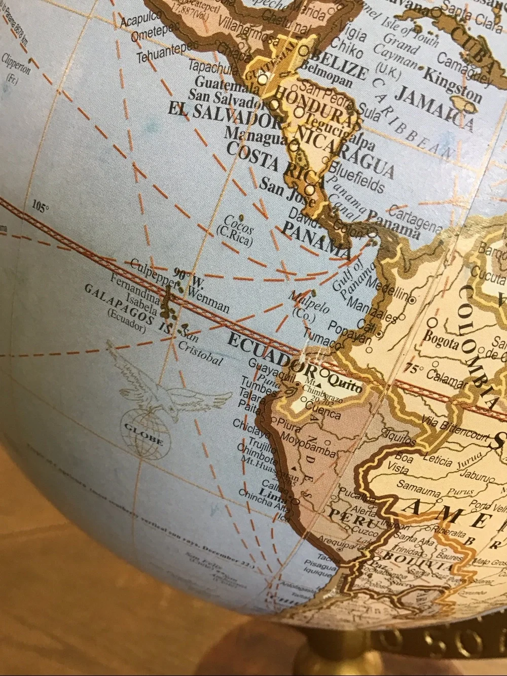 World desktop Globe On Wooden Base from India